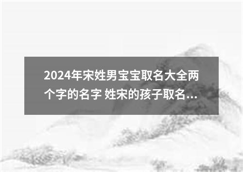 2024年宋姓男宝宝取名大全两个字的名字 姓宋的孩子取名男