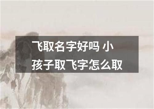 飞取名字好吗 小孩子取飞字怎么取