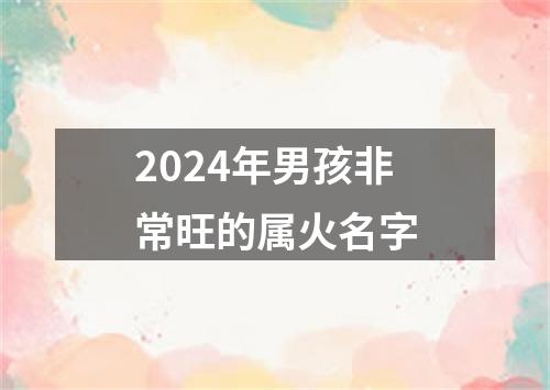 2024年男孩非常旺的属火名字