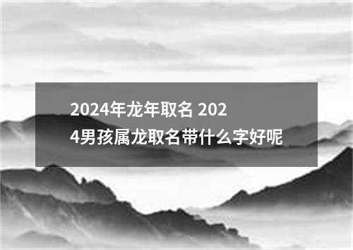 2024年龙年取名 2024男孩属龙取名带什么字好呢
