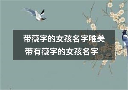 带薇字的女孩名字唯美 带有薇字的女孩名字