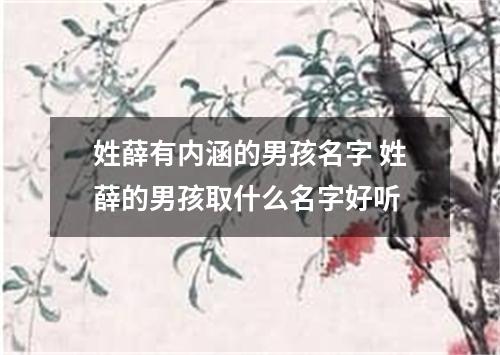 姓薛有内涵的男孩名字 姓薛的男孩取什么名字好听