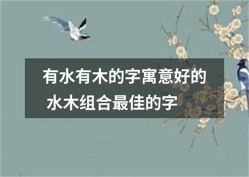 有水有木的字寓意好的 水木组合最佳的字