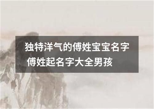 独特洋气的傅姓宝宝名字 傅姓起名字大全男孩
