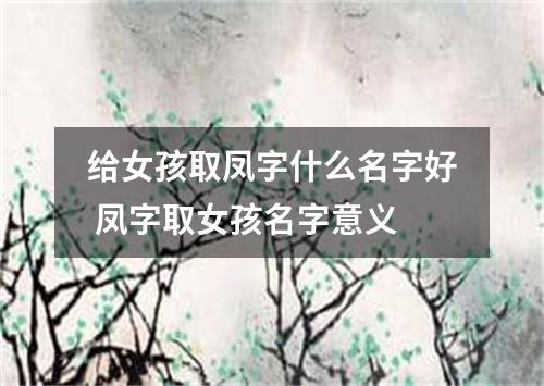 给女孩取凤字什么名字好 凤字取女孩名字意义