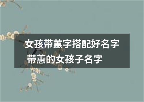 女孩带蕙字搭配好名字 带蕙的女孩子名字