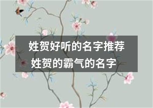 姓贺好听的名字推荐 姓贺的霸气的名字