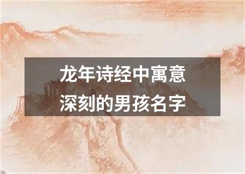 龙年诗经中寓意深刻的男孩名字