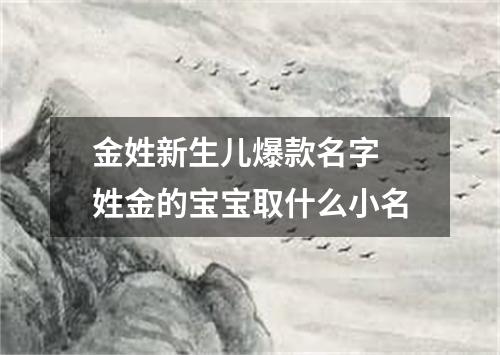 金姓新生儿爆款名字 姓金的宝宝取什么小名