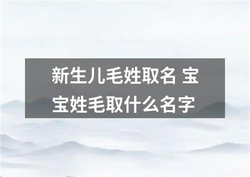 新生儿毛姓取名 宝宝姓毛取什么名字