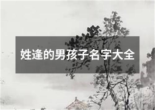 姓逢的男孩子名字大全