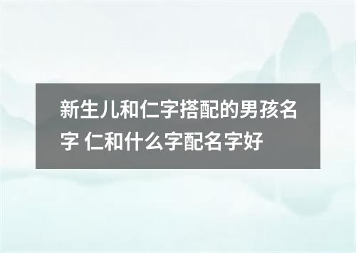 新生儿和仁字搭配的男孩名字 仁和什么字配名字好