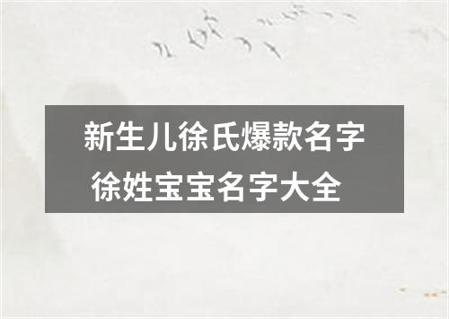 新生儿徐氏爆款名字 徐姓宝宝名字大全