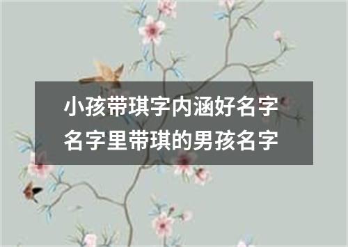 小孩带琪字内涵好名字 名字里带琪的男孩名字