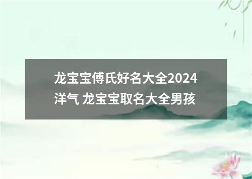 龙宝宝傅氏好名大全2024洋气 龙宝宝取名大全男孩