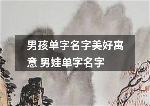 男孩单字名字美好寓意 男娃单字名字