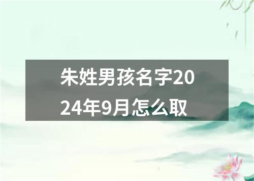 朱姓男孩名字2024年9月怎么取