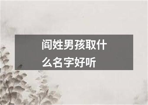 阎姓男孩取什么名字好听