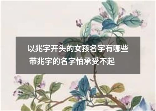 以兆字开头的女孩名字有哪些 带兆字的名字怕承受不起