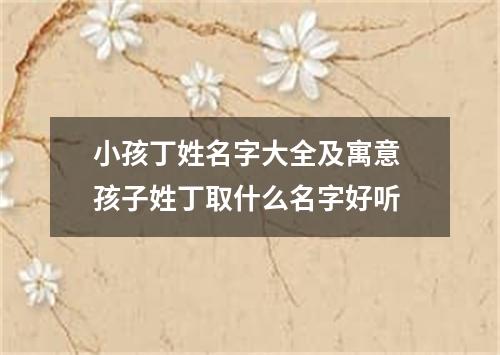 小孩丁姓名字大全及寓意 孩子姓丁取什么名字好听