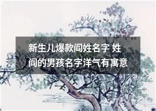 新生儿爆款阎姓名字 姓阎的男孩名字洋气有寓意