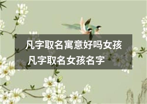 凡字取名寓意好吗女孩 凡字取名女孩名字
