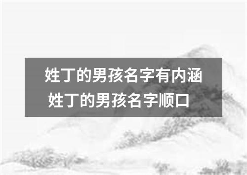 姓丁的男孩名字有内涵 姓丁的男孩名字顺口