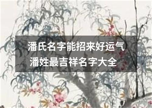 潘氏名字能招来好运气 潘姓最吉祥名字大全