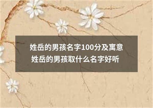 姓岳的男孩名字100分及寓意 姓岳的男孩取什么名字好听