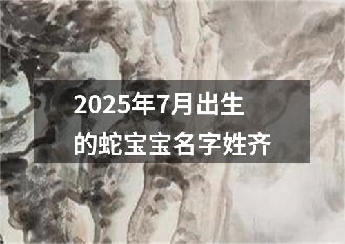 2025年7月出生的蛇宝宝名字姓齐
