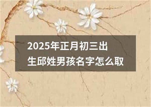 2025年正月初三出生邱姓男孩名字怎么取