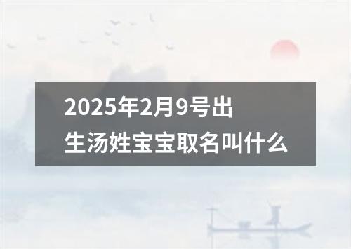 2025年2月9号出生汤姓宝宝取名叫什么