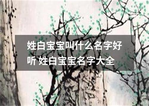 姓白宝宝叫什么名字好听 姓白宝宝名字大全