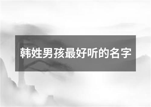 韩姓男孩最好听的名字