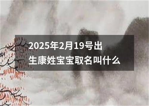 2025年2月19号出生康姓宝宝取名叫什么