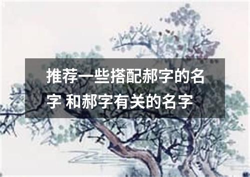 推荐一些搭配郝字的名字 和郝字有关的名字