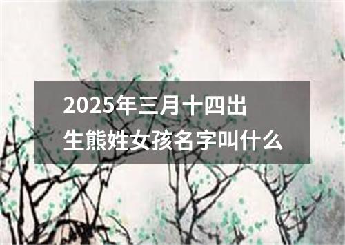 2025年三月十四出生熊姓女孩名字叫什么
