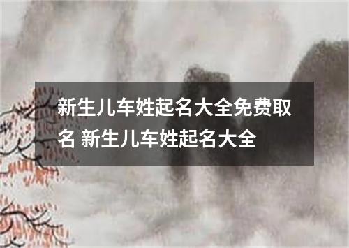 新生儿车姓起名大全免费取名 新生儿车姓起名大全