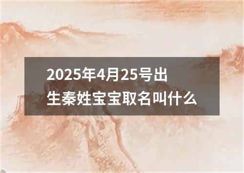 2025年4月25号出生秦姓宝宝取名叫什么