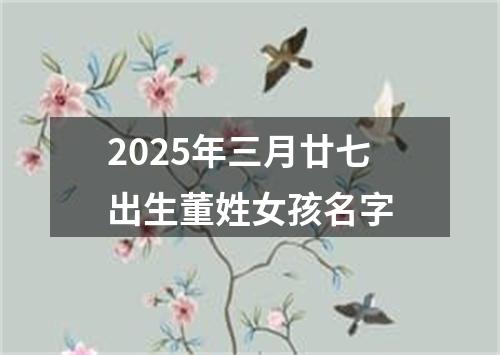 2025年三月廿七出生董姓女孩名字