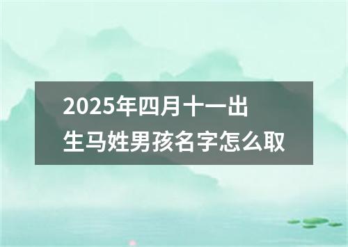 2025年四月十一出生马姓男孩名字怎么取