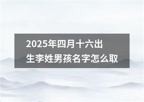 2025年四月十六出生李姓男孩名字怎么取