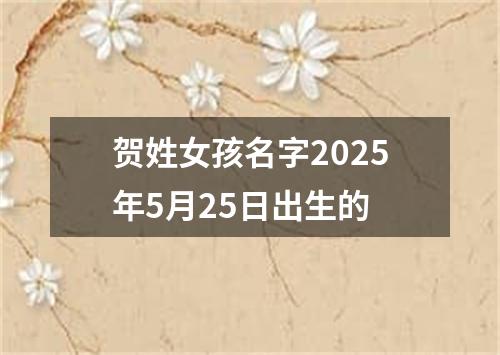 贺姓女孩名字2025年5月25日出生的
