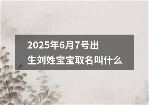 2025年6月7号出生刘姓宝宝取名叫什么
