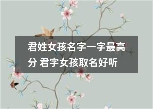 君姓女孩名字一字最高分 君字女孩取名好听