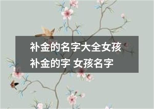 补金的名字大全女孩 补金的字 女孩名字