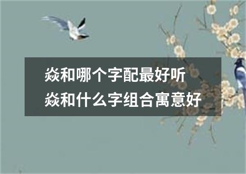 焱和哪个字配最好听 焱和什么字组合寓意好