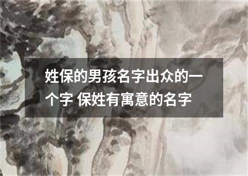 姓保的男孩名字出众的一个字 保姓有寓意的名字