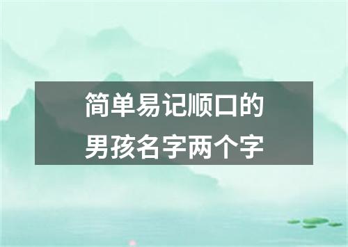 简单易记顺口的男孩名字两个字