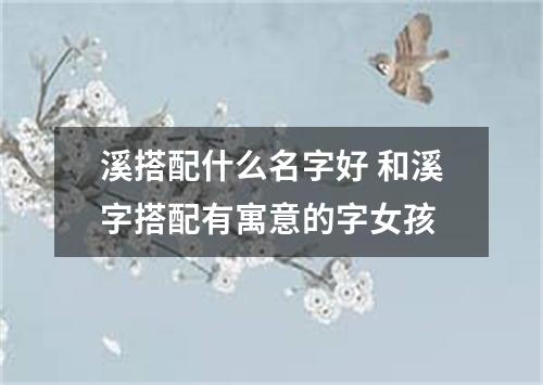 溪搭配什么名字好 和溪字搭配有寓意的字女孩